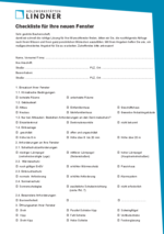 Fenster Checkliste